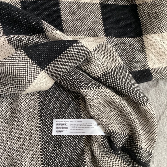 NWT Eileen Fisher oversize drop linen beige and black sweater size L - Picture 3 of 7